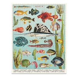 Cavallini Vintage Aquarium 1,000 Piece Puzzle (Completed puzzle, different types of fish)