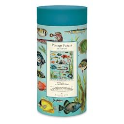 Cavallini Vintage Aquarium 1,000 Piece Puzzle (Back of packaging)