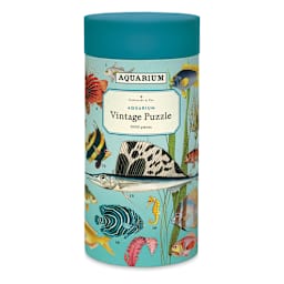 Cavallini Vintage Aquarium 1,000 Piece Puzzle (Front of packaging)