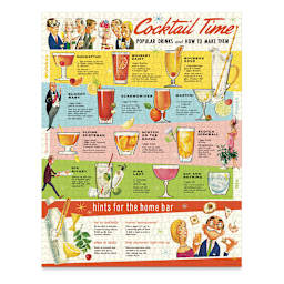 Cavallini Vintage Cocktails 1,000 Piece Puzzle (Completed puzzle)