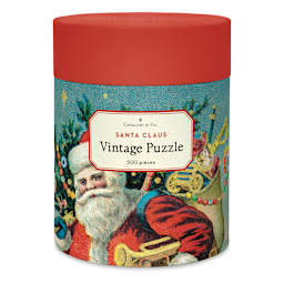 Cavallini Vintage Santa 500 Piece Puzzle (Front of packaging)
