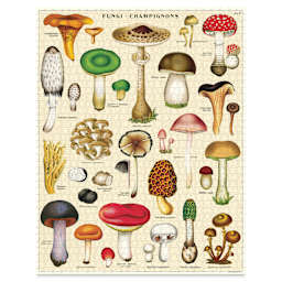 Cavallini Vintage Mushrooms 1,000 Piece Puzzle (Completed puzzle)