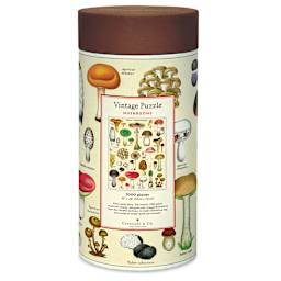 Cavallini Vintage Mushrooms 1,000 Piece Puzzle (Back of packaging)