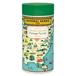 Cavallini Vintage National Parks Map 1,000 Piece Puzzle (Front of packaging)