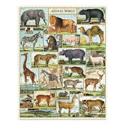 Cavallini Vintage Animal World 1,000 Piece Puzzle completed puzzle