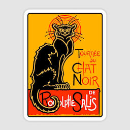 Vinyl Art Stickers Theophile Steinlen - Le Chat Noir, 6/Pkg.