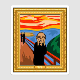 Vinyl Art Stickers Edvard Munch - Scream, 6/Pkg.