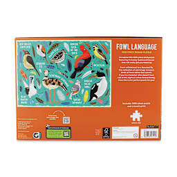 Ginger Fox Fowl Language 1,000 Piece Puzzle, back of box