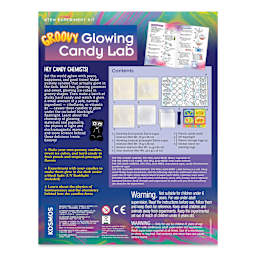 Thames & Kosmos Groovy Glowing Candy Lab STEM Experiment Kit (back of kit)