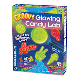 Thames & Kosmos Groovy Glowing Candy Lab STEM Experiment Kit (front of box)