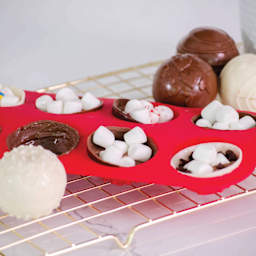 Handstand Kitchen I Heart Cocoa Bombs Silicone Mold (Opened cocoa bombs with marshmallows)