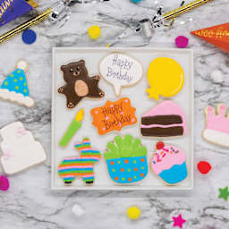 Handstand Kitchen Celebrate! Cookie Cutter Box Set (Decorated cookies on tray)