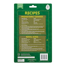 Handstand Kitchen Cookie Cutter Set - Dinosaur, Pkg of 2, back of the packaging.