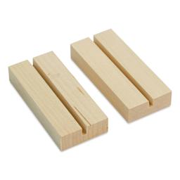 Walnut Hollow Tabletop Sign Base - Stand, 4-1/2" x 2", Pkg of 2 - angled view