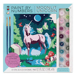Bright Stripes iHeartArt Paint By Number Kit - Moonlit Unicorn, front of packaging