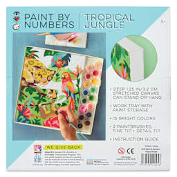 Bright Stripes iHeartArt Paint By Number Kit - Tropical Jungle, back of packaging