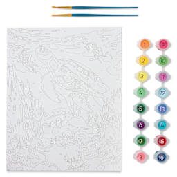 Bright Stripes iHeartArt Paint By Number Kit - Amazing Ocean, kit contents