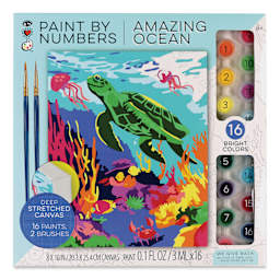 Bright Stripes iHeartArt Paint By Number Kit - Amazing Ocean, front of packaging