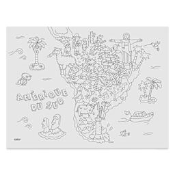 Omy Coloring Placemat Set - Atlas (North America placemat)