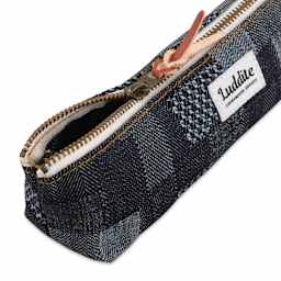 Luddite Boat Pen Pouch - Patchwork, partially unzipped