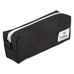 Luddite Canvas Box Pen Case - Black, zipped closed