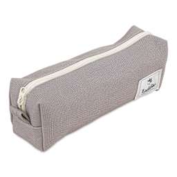 Luddite Canvas Box Pen Case - Grey, zipped closed