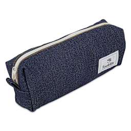 Luddite Canvas Box Pen Case - Denim, zipped closed
