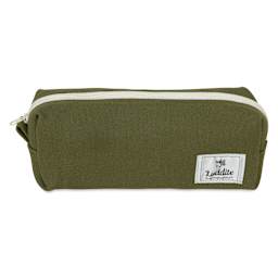 Luddite Canvas Box Pen Case - Khaki Green, front