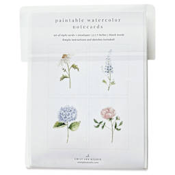 Emily Lex Studio Garden Flowers Paintable Notecards - 5' x 7", Pkg of 8