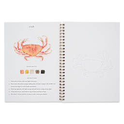 Emily Lex Studio Seaside Watercolor Workbook - 6-1/2" x 9", crab