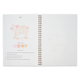 Emily Lex Studio Farm Watercolor Workbook - 6-1/2" x 9", pig
