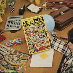 Le Puzz Happy Birthday 1,000-Piece Puzzle - 24-1/8" x 30", puzzle on desk