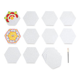 Brea Reese Vivid Mixed Media Coloring Pad - Hex, 8.8" x 9", themed pages