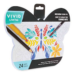 Brea Reese Vivid Mixed Media Coloring Pad - Butterfly, 7.8" x 9.6"