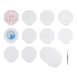 Brea Reese Vivid Mixed Media Coloring Pad - Octagon, 8.5" x 9.5", themed pages