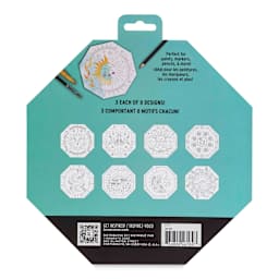 Brea Reese Vivid Mixed Media Coloring Pad - Octagon, 8.5" x 9.5", back of pad