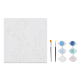 Brea Reese Vivid Mini Paint-by-Number Kit - Balloon Dog, contents