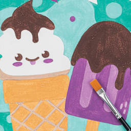 Brea Reese Vivid Mini Paint-by-Number Kit - Ice Cream, finished painting
