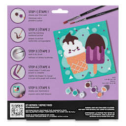 Brea Reese Vivid Mini Paint-by-Number Kit - Ice Cream, back of packaging