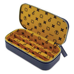 Esterbrook Pen Nook Pen Case - Triple Pen, Dandelion Blue, open