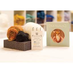Grey Fox Felting Needle Felting Project Kit - Red Fox (Kit contents)
