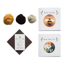Grey Fox Felting Needle Felting Project Kit - Bee (Kit contents)