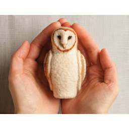 Grey Fox Felting Needle Felting Project Kit - Barn Owl (Finished felted barn owl)