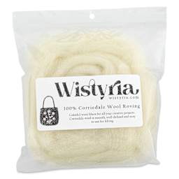 Wistyria Editions 100% Wool Roving - Natural, 36" -  front of packaging