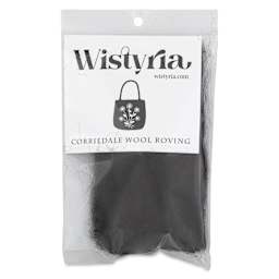 Wistyria Editions 100% Wool Roving - Black, 14" - front of packaging