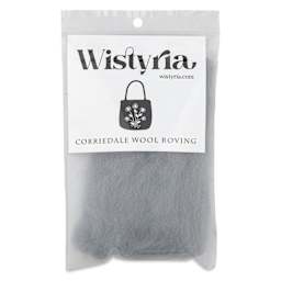 Wistyria Editions 100% Wool Roving - Soft Grey, 14" - front of packaging