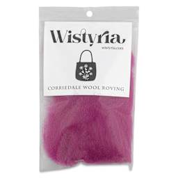 Wistyria Editions 100% Wool Roving - Magenta, 14" - front of packaging