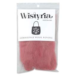 Wistyria Editions 100% Wool Roving - Rose, 14" - front of packaging