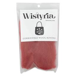 Wistyria Editions 100% Wool Roving - Berry, 14" - front of packaging