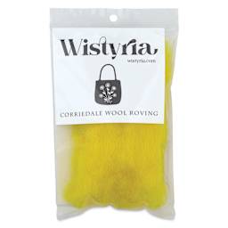 Wistyria Editions 100% Wool Roving - Yellow, 14" - front of packaging